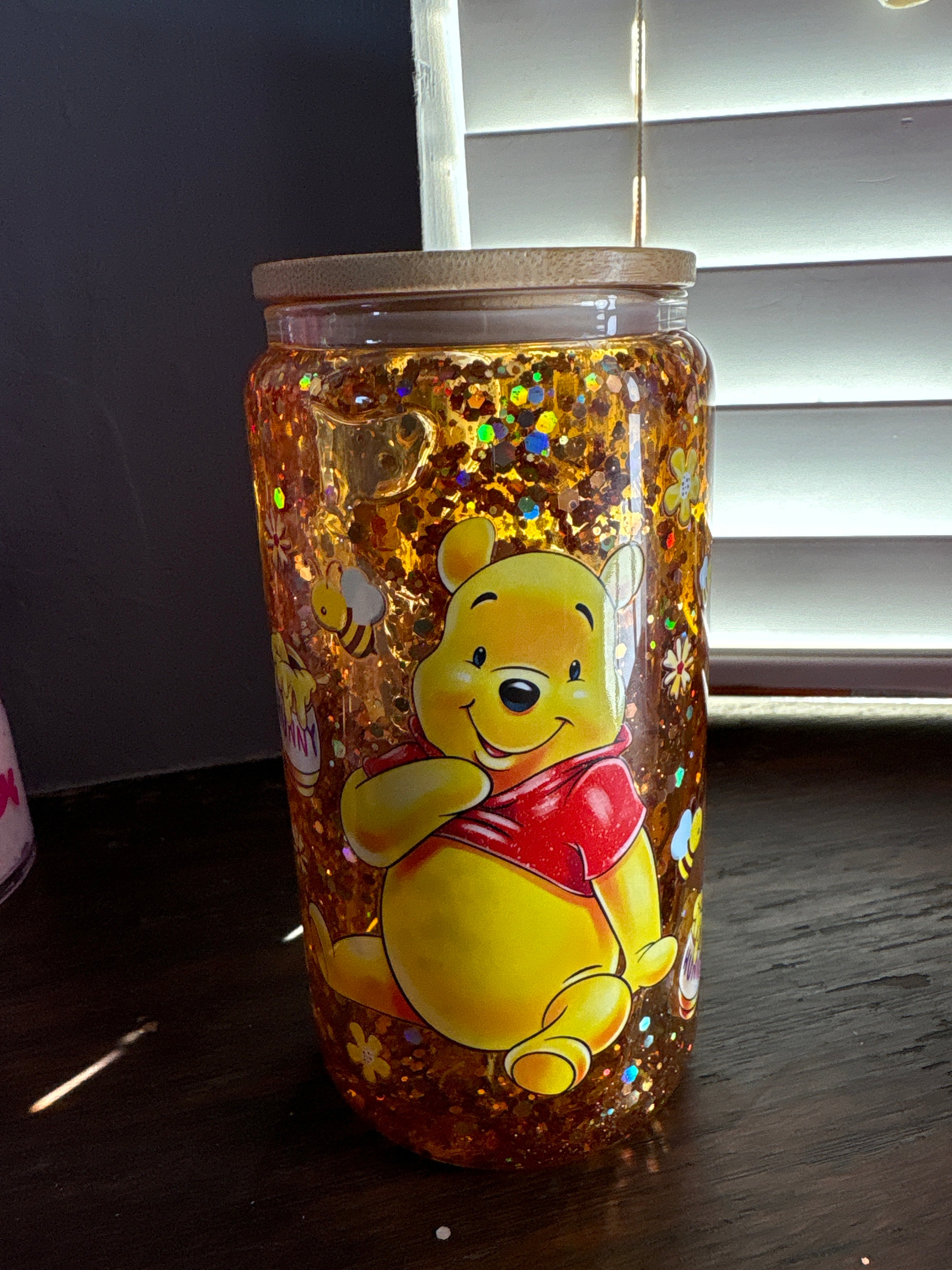 16oz Glass Honey Drip Cup