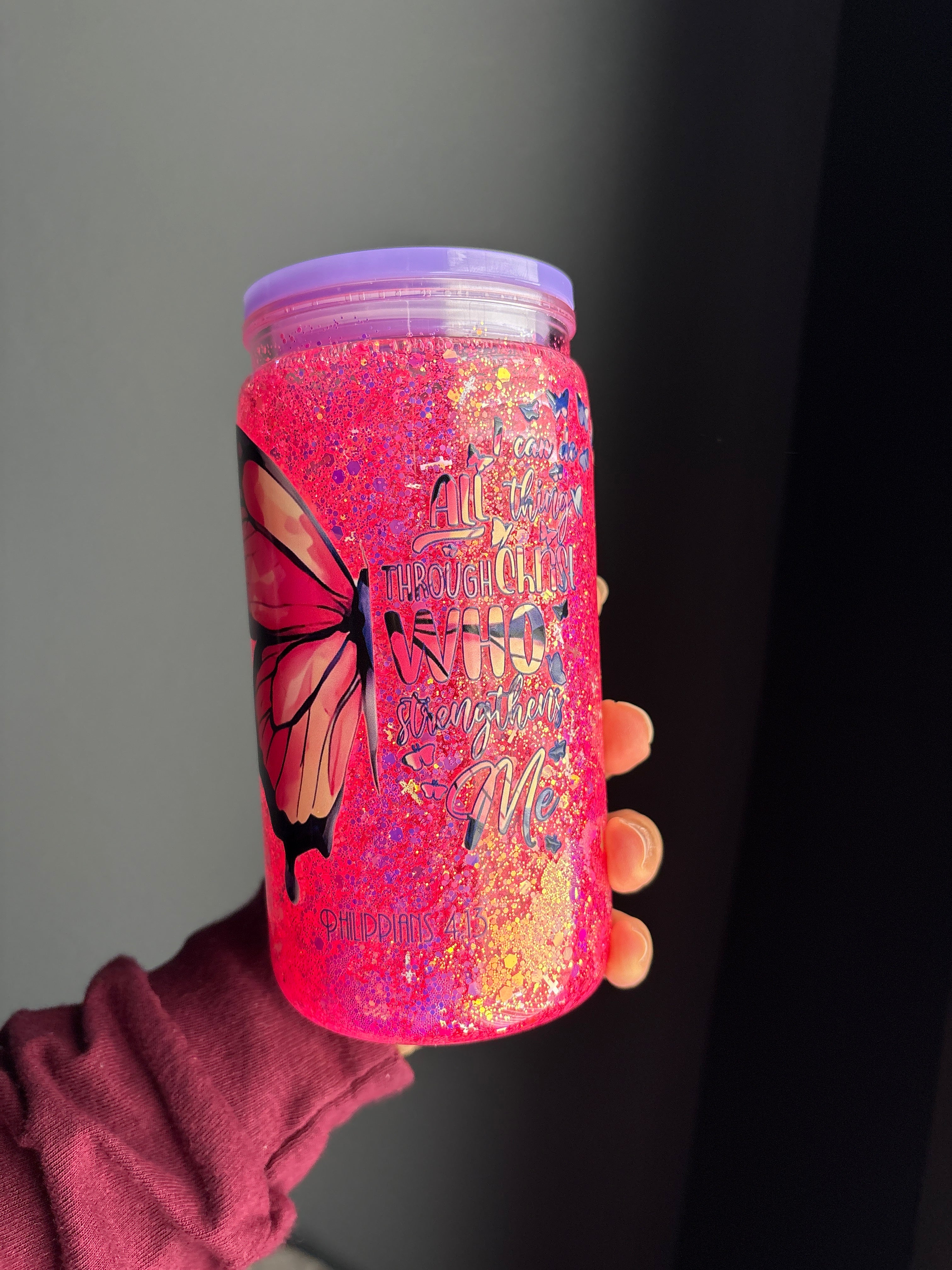 16oz Acrylic Faith Butterfly