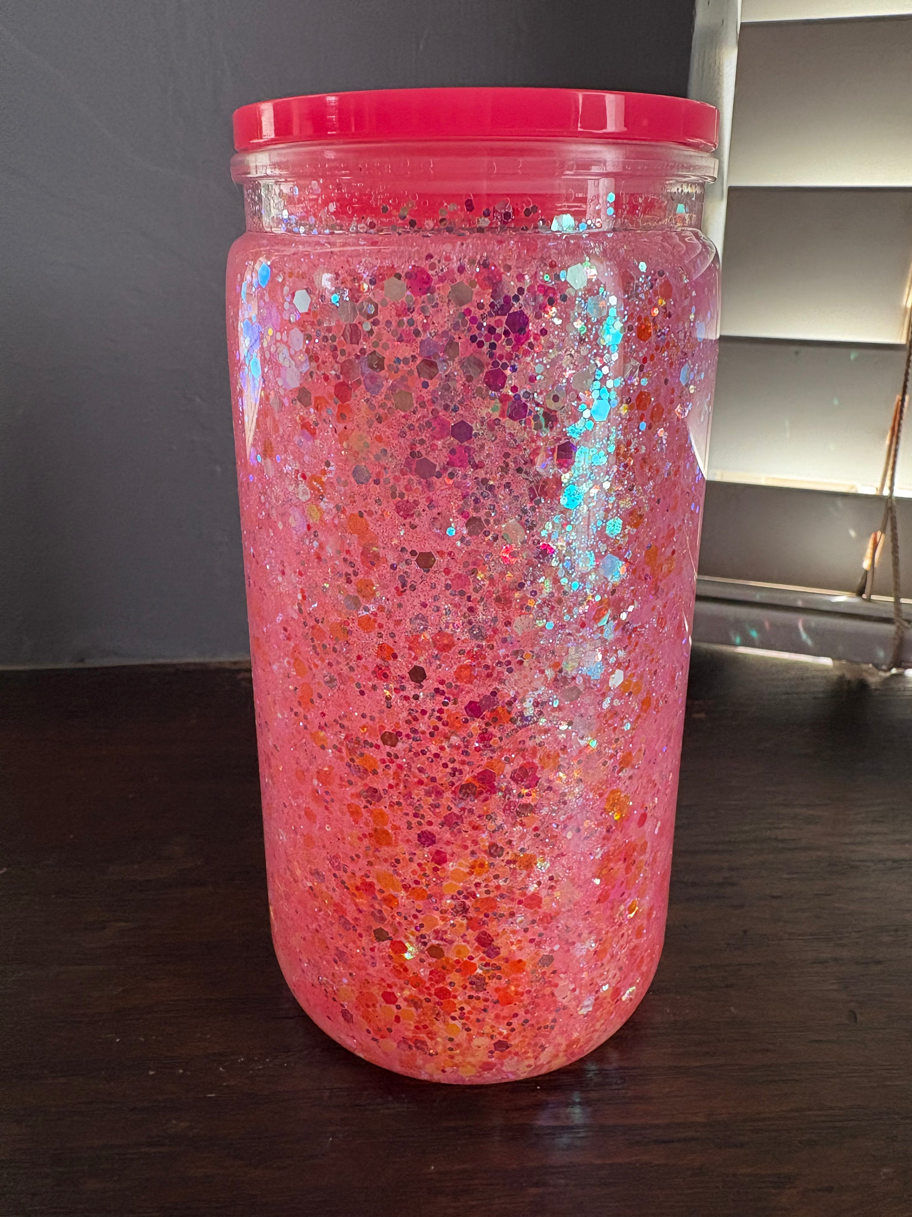 16oz Acrylic Cup with Hot Pink lid