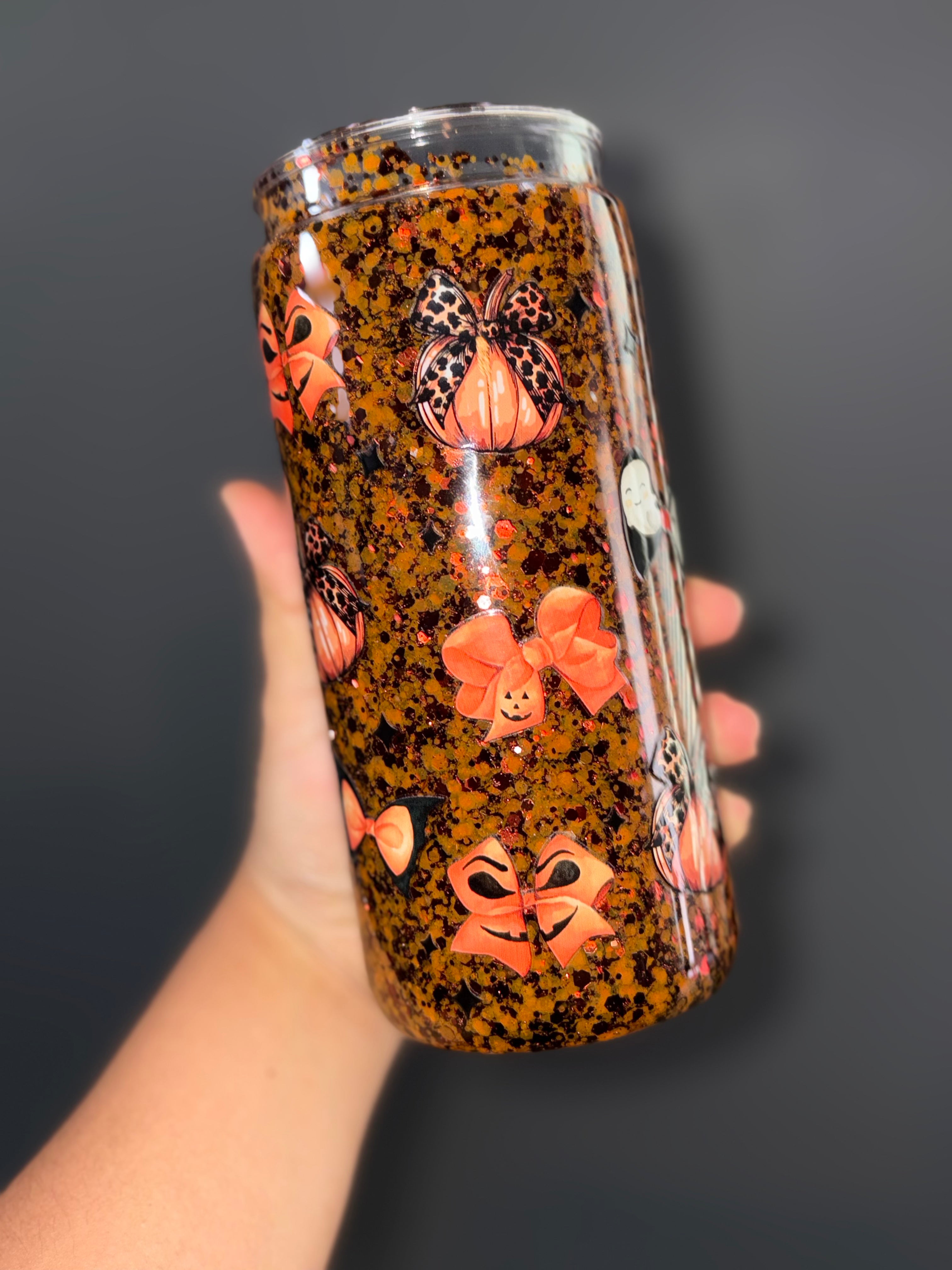 20oz Acrylic Halloween / Fall Glitter Cup